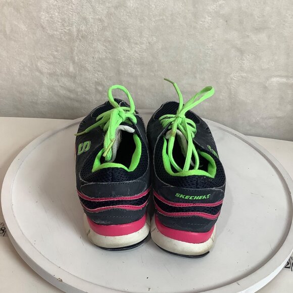 Skechers Flex Athletic Shoes Sneakers Women Size 8 Style 22128 Black Neon Green - Picture 4 of 7